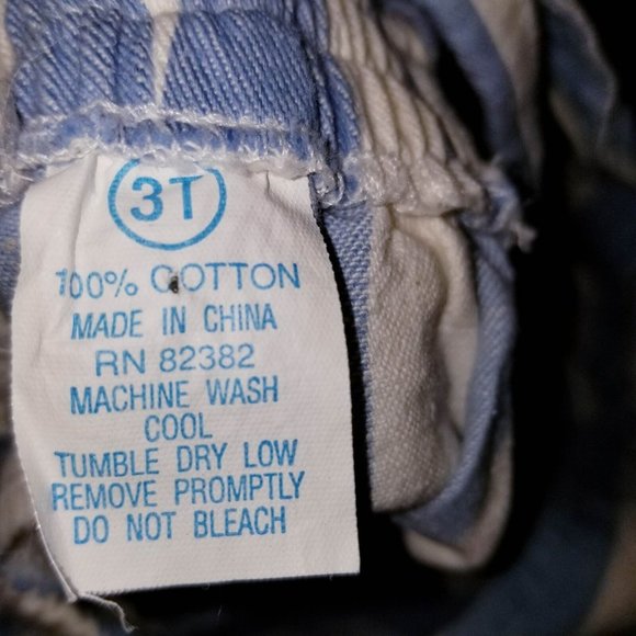 Y2K St. Tropez Baby Boy Overall Blue White Striped Size 3T - Picture 5 of 6